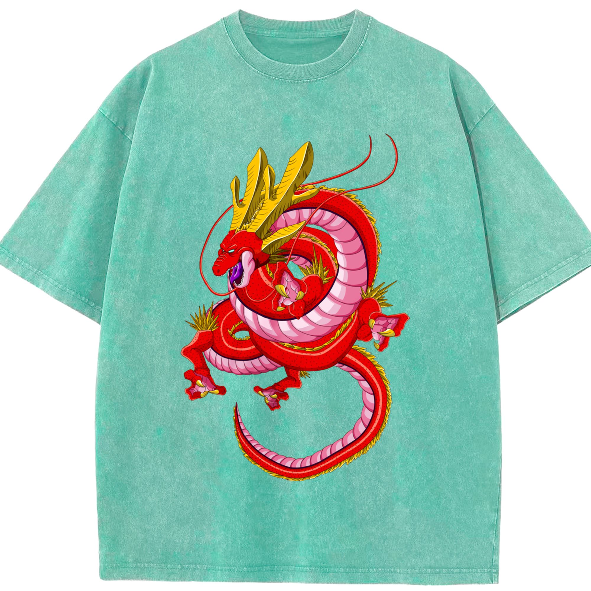 （画像用） ドラゴンボール 神龍 シェンロン DRAGON BALL Shenron 綿100% ヴィンテージ風 半袖Tシャツ（フロントプリント）